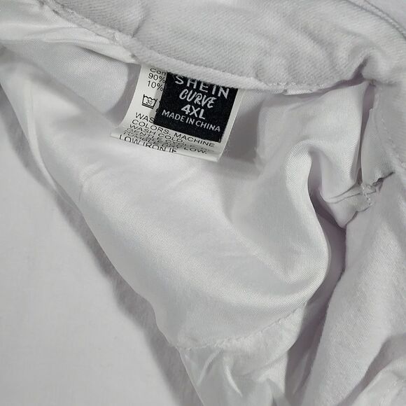 Shein Curve 4XL White Jean Denim Shorts - Picture 3 of 8